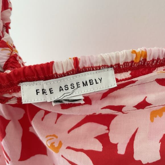 Bold Floral Print Sundress L Cotton Fit & Flare Country Summer Boho Picnic Retro - Picture 4 of 8